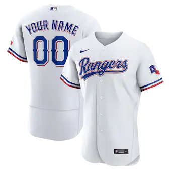 mens nike white texas rangers home authentic custom patch j